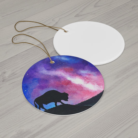 Bison Ornament - with the trees
