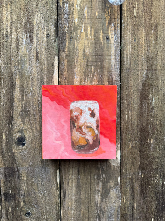 Iced Latte 6x6 Original Oil - with the trees
