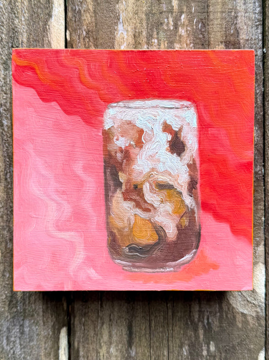 Iced Latte 6x6 Original Oil - with the trees